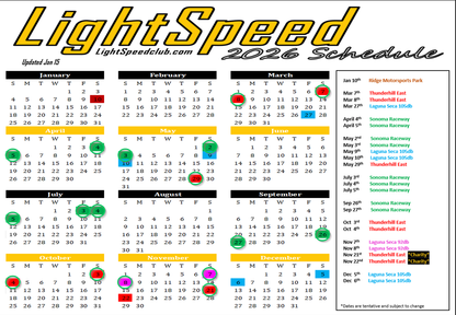 LightSpeed 2026 Track Day Season Pass
