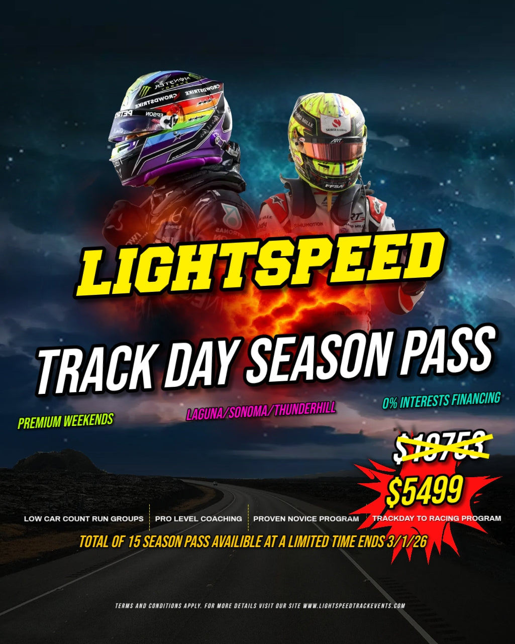 LightSpeed 2026 Track Day Season Pass